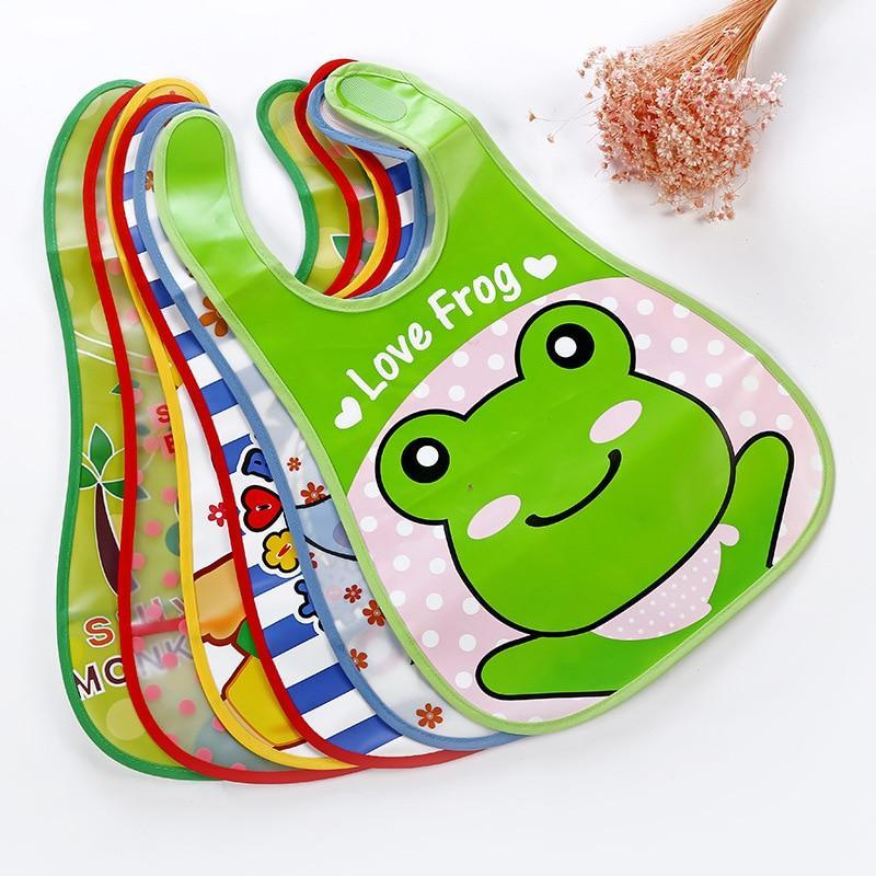 Fashion Printed Adjustable Animal Plastic Waterproof Lunch Feeding Bibs Feeding Cloth for Children In Modern Design