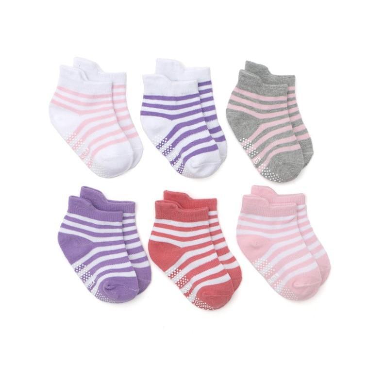 6 Pairs Baby Cotton Anti-slip Boat Low Cut Floor Socks For Boys And Girls Children's Sock