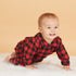 Spring Autumn Newborn Cotton  Casual classic Plaid Collar Jumpsuit for Baby Boys / Girls In Elegant Retro Modern Style