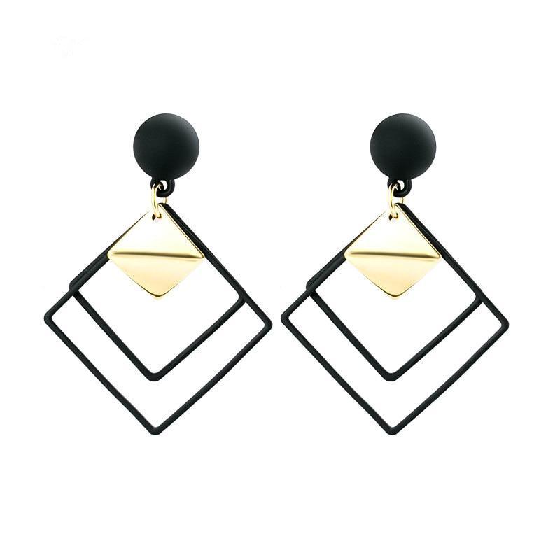 New Fashion Round Dangle Drop Korean Earrings For Women In Geometric Round Heart Gold Earring Wedding Elegant Style