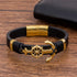 Trendy Modern Charm Luxury Woven Amazing Stainless Steel Gold Magnet Rope Cool Leather Anchor Elegant Bracelets For Men Black Bangle Rock Hip Hop  Jewelry