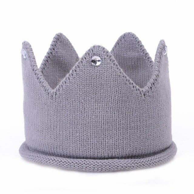 Modern Luxury New Trend  Baby Hat Girls and Boys Crown Knitted Cap Toddler Empty Top Hats Newborn Design Woolen Yarn Bonnet For Kids