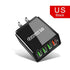 Modern Black 48W Quick Charger 3.0 USB Charge Plug Wall Mobile Phone Charger Adapter Fast Charging