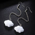 New Luxury Elegant Fashion Korea Style White Dangling Earrings For Women With Chain