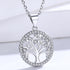 Authentic 925 Sterling Silver  Life Tree Necklace For Ladies Nature Lucky Jewelry Pendant Link Charm