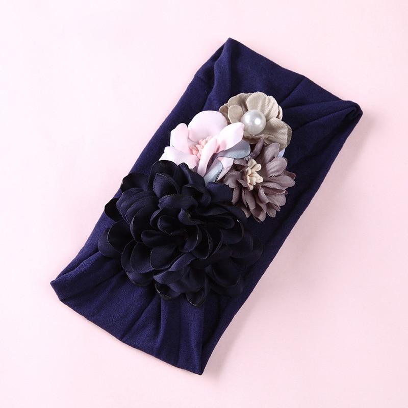 Handmade Flower Baby Headbands For Newborn Girls Nylon Elastic Hair Bands Headwear For Baby Girls