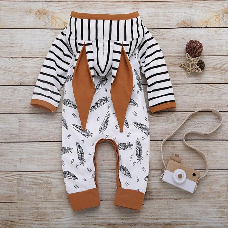 Newborn Baby Clothes Feather Rompers Tops Striped Pants Clothes Outfits Set For Girls And Boys