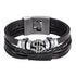 Trendy Modern Jewelry Leather Bracelet Men Braided Multilayer Anchor Bracelets Ladies Rope Chain for Male Jewelry Classic Style