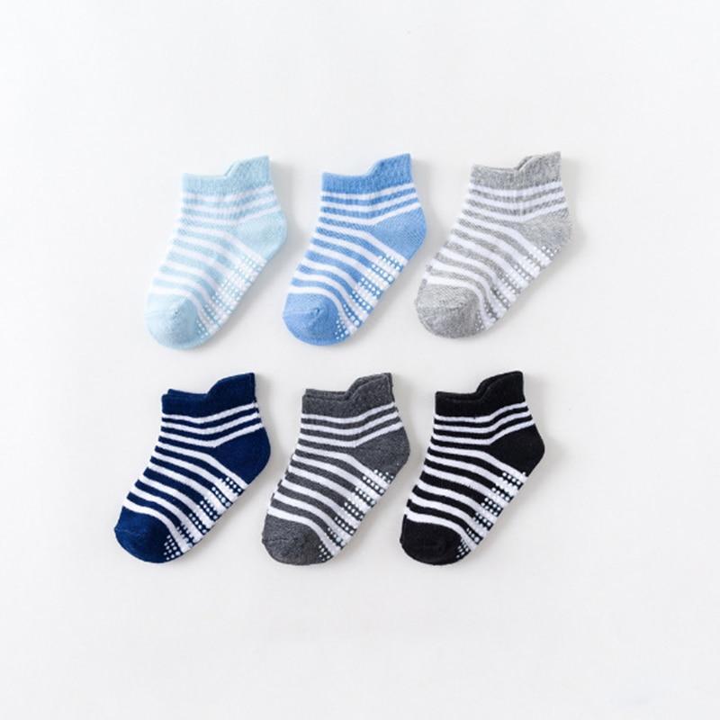 6 Pairs Baby Cotton Anti-slip Boat Low Cut Floor Socks For Boys And Girls Children's Sock