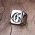 Modern Letter Retro Initials Signet Ring for Men 18mm Bulky Heavy Stamp Male Band Stainless Steel Letters Custom Jewelry Gift for Him