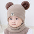 Modern Luxury Children Hats Pom Pom Ball Hat Kids Warm Wool Hooded Hat Baby Scarves Toddler Caps For Kids