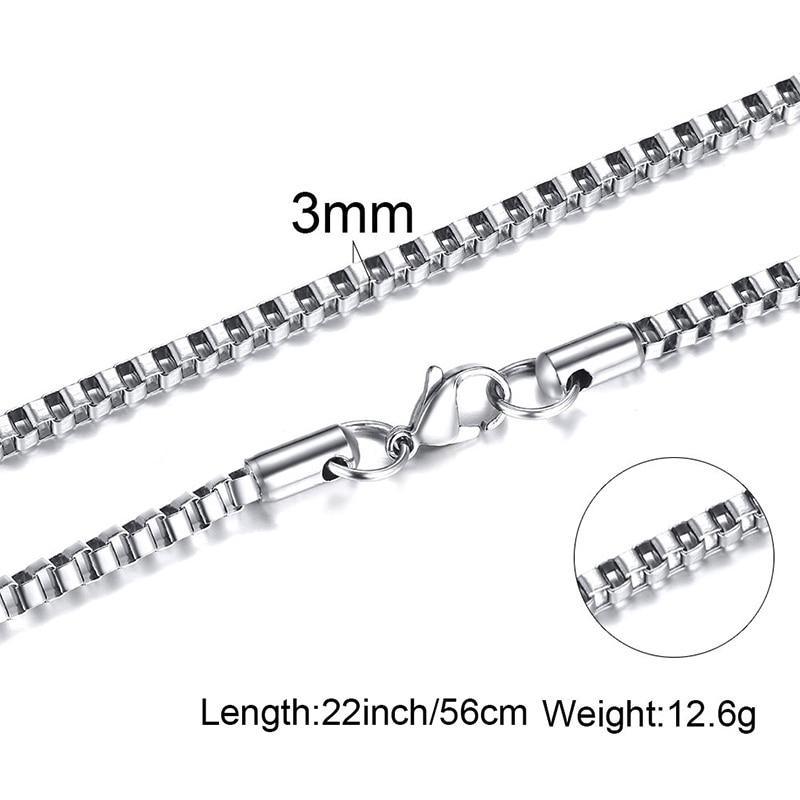 Amazing Silver Square Box Link And Modern Ingot Chain Elegant Necklace Luxury For Men Stainless Steel Choker