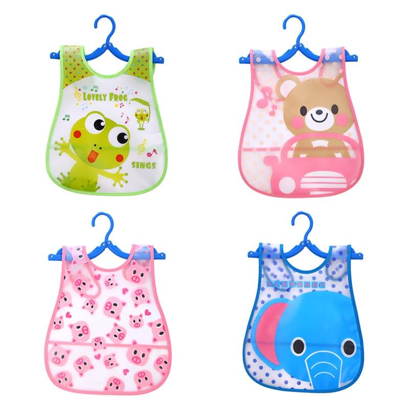 Fashion Printed Adjustable Animal Plastic Waterproof Lunch Feeding Bibs Feeding Cloth for Children In Modern Design