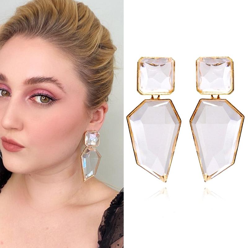 New Hot Modern Fashion Earring Gold Color Resin Irregular Drop Earrings Luxury for Women Elegant Wedding Jewelry