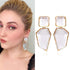 New Hot Modern Fashion Earring Gold Color Resin Irregular Drop Earrings Luxury for Women Elegant Wedding Jewelry