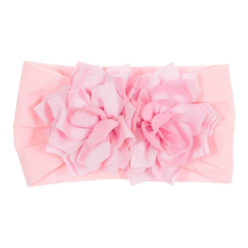 Cute 1PCS Baby Girls Lotus Flower Nylon Headband Knot Elastic Newborn Toddler Headwraps Kids Hair Accessories Gifts