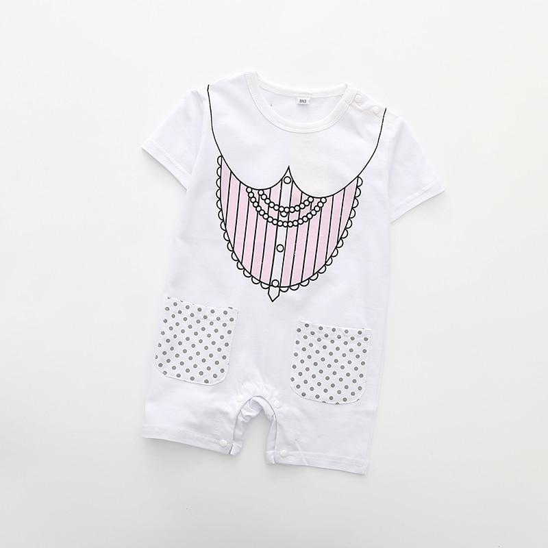 Luxury Baby Rompers Summer Style Baby Boy Girl Clothing Newborn Infant Short Sleeve Clothes Suit For Boys 1st Birthday