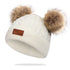 New Fashion Children Winter Hats Baby Kids Girl Solid Knitted Beanies Caps Hair thick ball And Modern Gloves