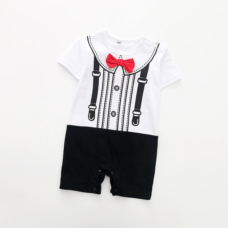 Luxury Baby Rompers Summer Style Baby Boy Girl Clothing Newborn Infant Short Sleeve Clothes Suit For Boys 1st Birthday