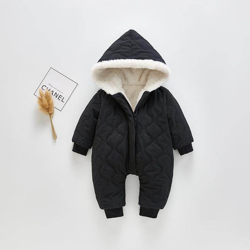 Modern Elegant Winter Children's baby Plush Thickened Cotton Jumpsuit Jacket For New Baby  Boys and Girls