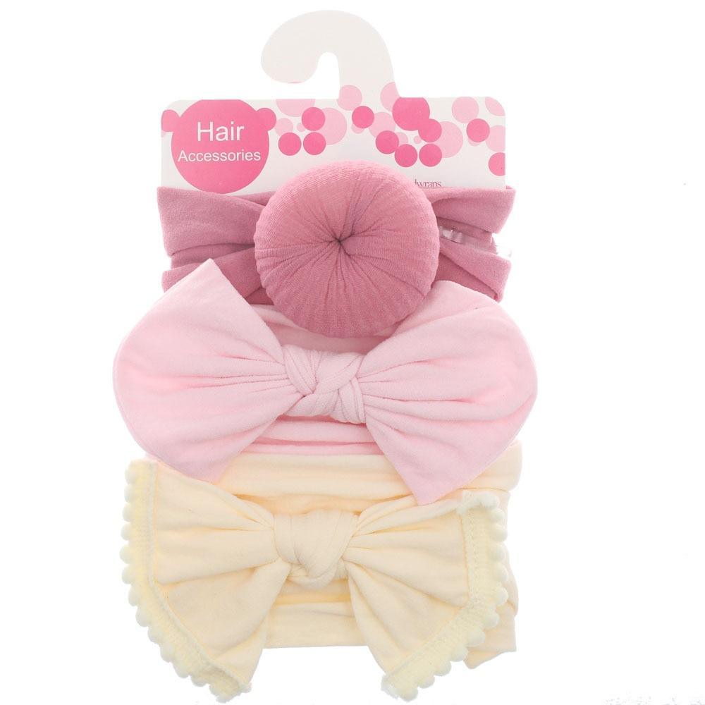 Fashion Baby Nylon Bow Headband Newborn Bowknot Round Ball Head wrap Flower Turban Girls Hair Bands Bow For Kids