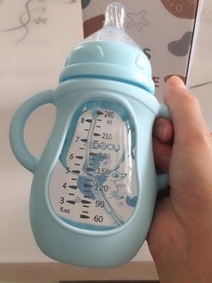 Modern Glass Baby Bottle Straw Drop-resistant Water Drink Bottles for Baby Milk Bottle for a Child