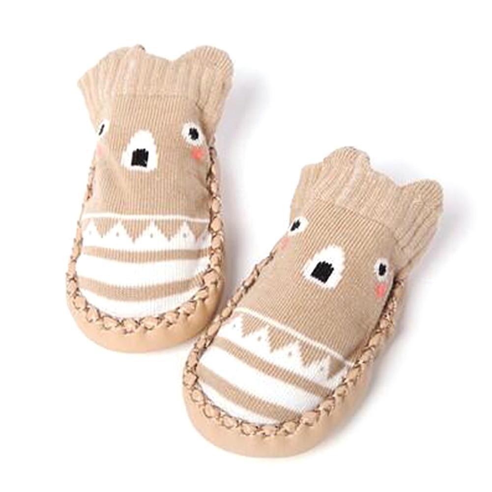 Modern Elegant Baby Girls & Boys Autumn Winter Cotton Soft Sole Cartoon Shoes Socks For Baby Kids