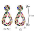 New Long Metal Hollowed-out Hanging Colorful Crystals Dangle Drop Earrings Fine Jewelry Accessories For Women