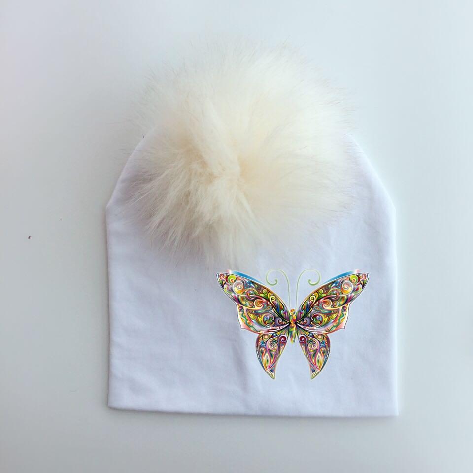 Fashion Baby Cap With Butterfly Toddlers Infant Bonnet Baby Hat For Boys and Girls Travel Hat Cap