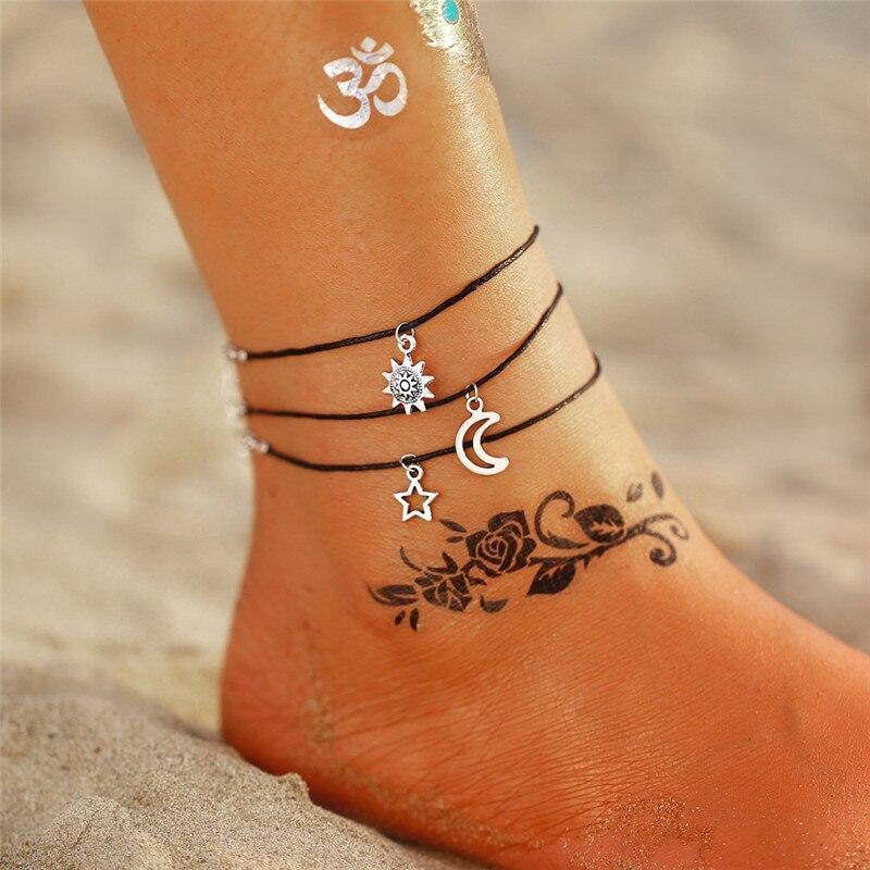 Handamde Luxury Bohemian Beads Anklets for Women Colorful Stone Crystal Shell Anklet Bracelet For Leg Jewellery