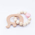 Modern Baby Silicone Wooden  Nursing Bracelets Wood Teether Silicone Beads Teething Wood Rattles Toys for Baby