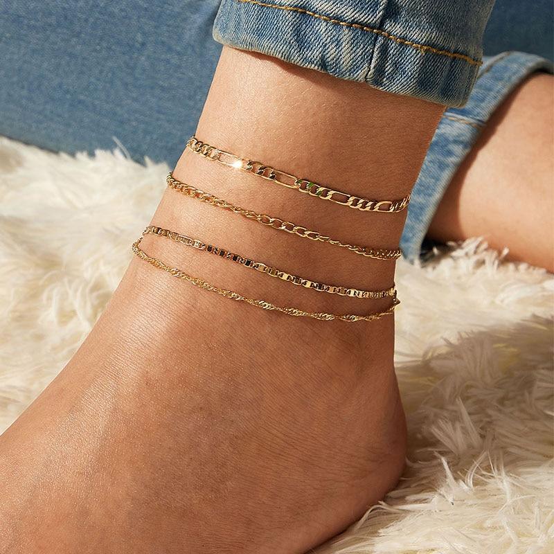 Handamde Luxury Bohemian Beads Anklets for Women Colorful Stone Crystal Shell Anklet Bracelet For Leg Jewellery