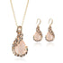 Unique Design Double Layer Water Drop Jewelry Sets for Women Fashion Crystal Necklace Earrings Bridal Wedding Jewelry Sets Gift