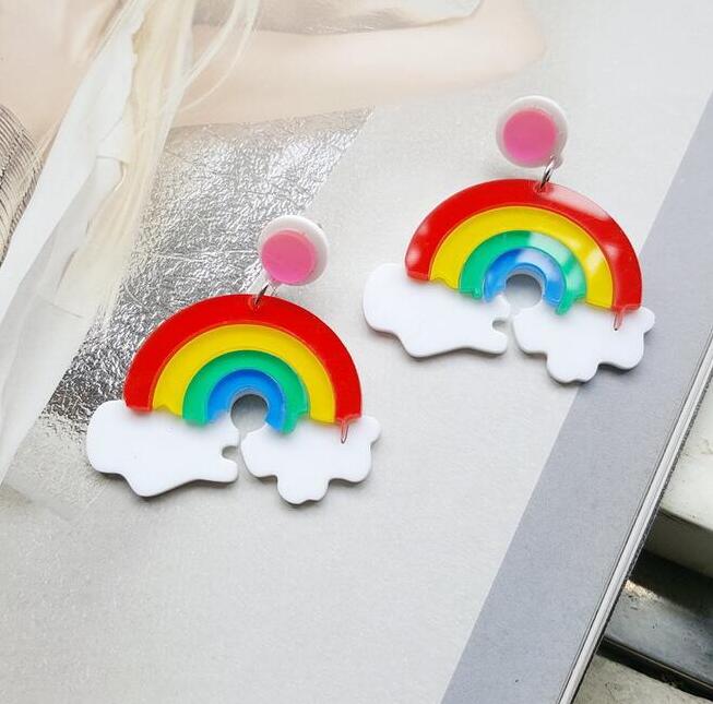 New Earrings For Women Luxury Kelly Earrings Fashion Eardrop Trendy Rainbow Stars Lightning Modern