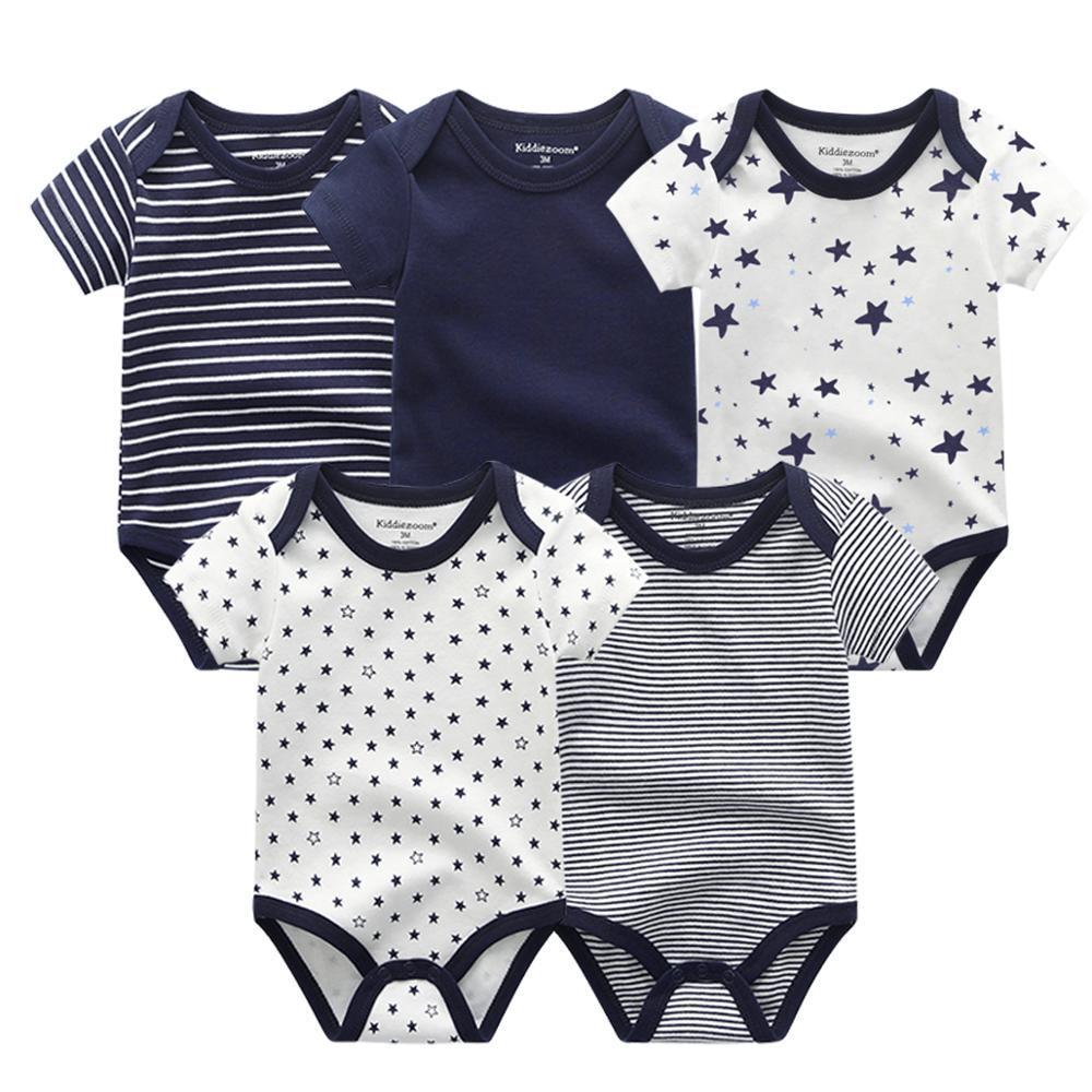 5 PC Baby Summer High Quality Striped Rompers Jumpsuit For Boy & Girls Comfortable Clothes