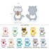 Baby Teethers Cartoon Animal Baby Teething Toy Penguin Silicone Teether Unicorn Pendant Raccoon Accessories