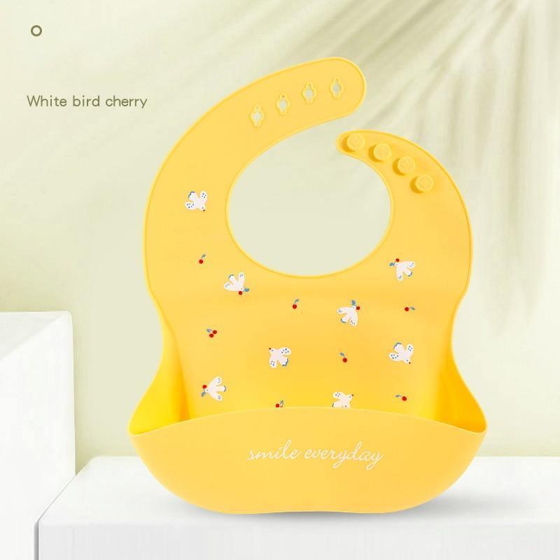 Cute Cartoon Print Baby Bibs Waterproof Soft Silicone Baby Feeding Stuff Dinosaur Pattern Bib For Kids