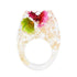 Elegant Luxury Magical Transparent Forest Epic Handmade Stylish Dried Flower Special Resin Ring Colorful Ink Pattern Scenery for Women