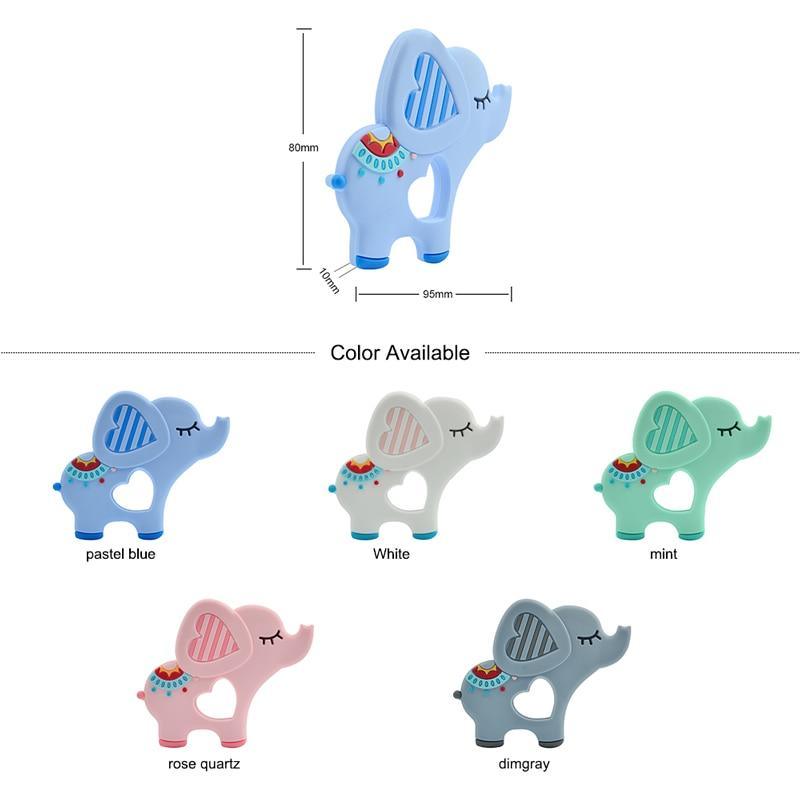 Baby Teethers Cartoon Animal Baby Teething Toy Penguin Silicone Teether Unicorn Pendant Raccoon Accessories