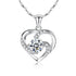 New Luxury Crystal CZ Heart Pendant Choker Necklace 925 Sterling Silver Chain Necklaces For Women In Wedding Jewelry Style