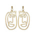 Handmade Abstract Art Earrings Gold Color Hand Palm Face Crystal Dangle Earrings For Women