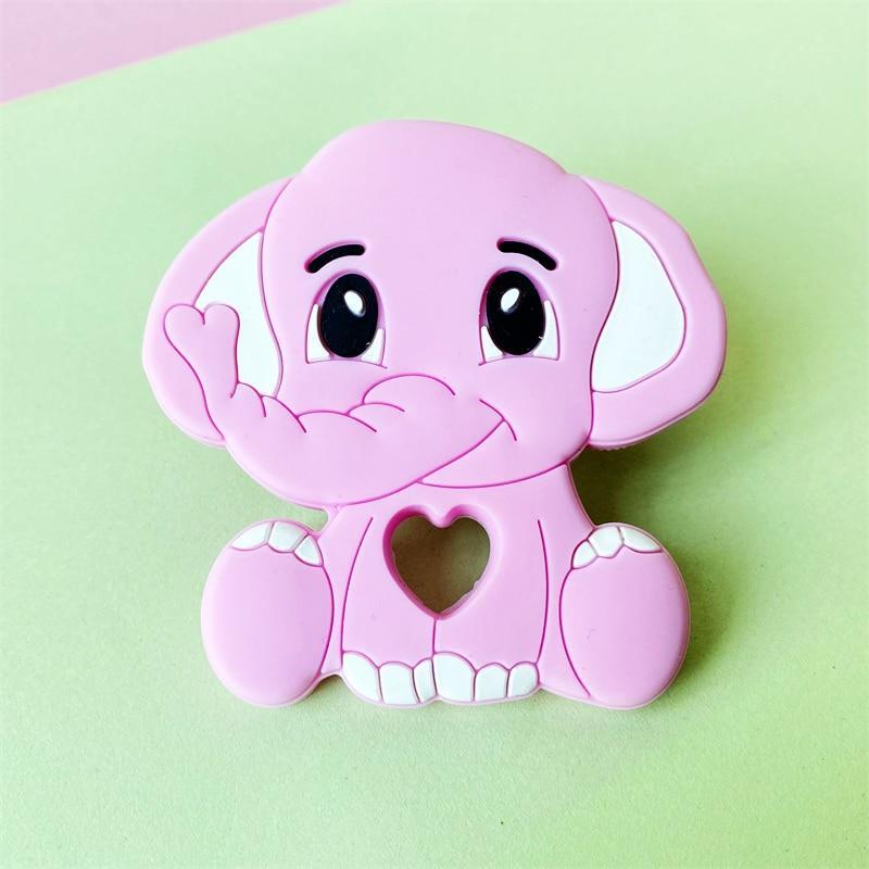 Cartoons Silicone Teether Mini Elephant  Animal Rodents Chewable Toys  Products For Parents Baby Boys And Girls