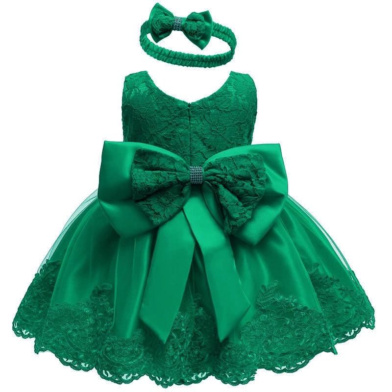 Modern luxury Baby Elegant Baby Girls 1st Year Birthday Dress Halloween Costume Party Dress For Baby And Girls With Big Bow And Modern Unique Colors