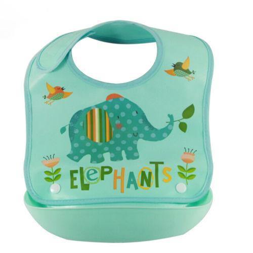 Waterproof Silicone Bib Feeding Food Catcher Baby Newborn Cartoon Aprons Adjustable Baby Bibs For Kids