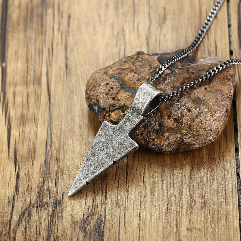 Luxury Arrowhead Primal Stainless Steel Necklace For Men In Tribunal Surf Retro Jewelry Modern Design