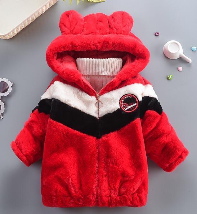 Baby Toddler Clothes Cute Fleece Fur Winter Warm Coat / Jacket for Kids Outerwear In Modern New Style