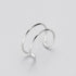 Geometric Double line Adjustable Ring Genuine 925 Sterling Silver Trendy Fine Jewelry For Charm Women