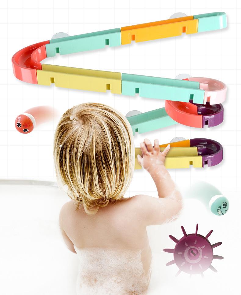 Bath Toys Suction Cup Marble Race Orbits Track Kids Bathroom Bathtub Play Water Toy Shower Games For Kids