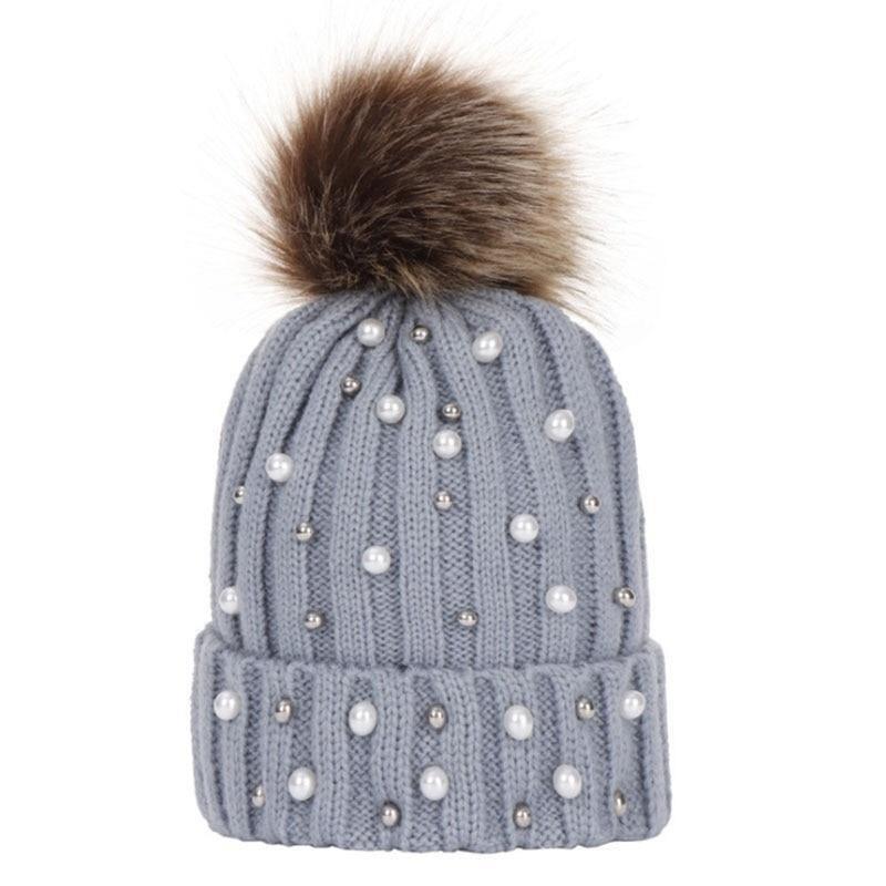 Luxury Baby Kids Pompom Newborn Baby Hat Cap Knitted Warm Hats With Rhinestone for Baby Girl/Boy Beanie Soft Toddler Hat