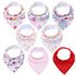 8PCS/SET Comfortable Colorful 100% Organic Cotton Adjustable Snaps Bandana Saliva Bibs For Baby Boys & Girls Kids